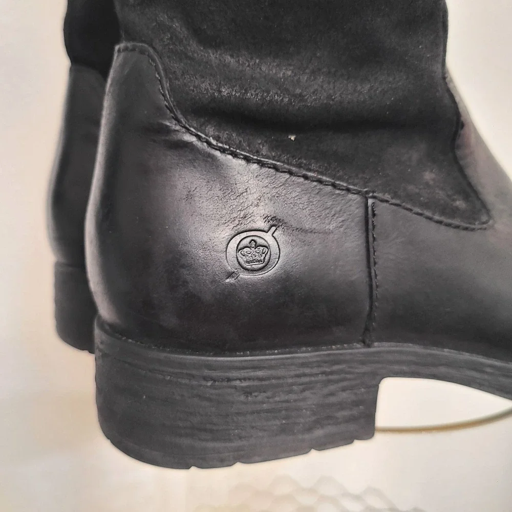 Born Laguna US 6.5 Tall Knee High‎ Black Riding Boots Leather Preppy Equestrian